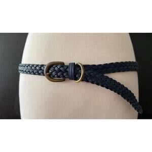 CENTURY CANADA Skinny Black Braided Leather Belt Womens sz XL